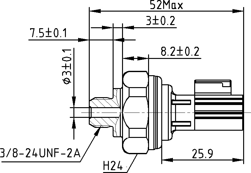 汽车空调压力传感器产品结构图